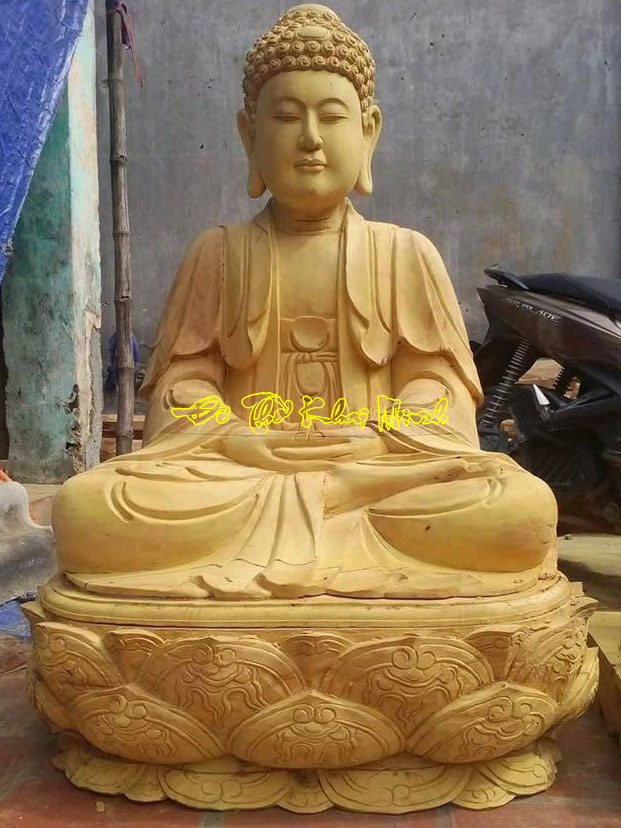 Tượng Phật A Di Đà gỗ Mít