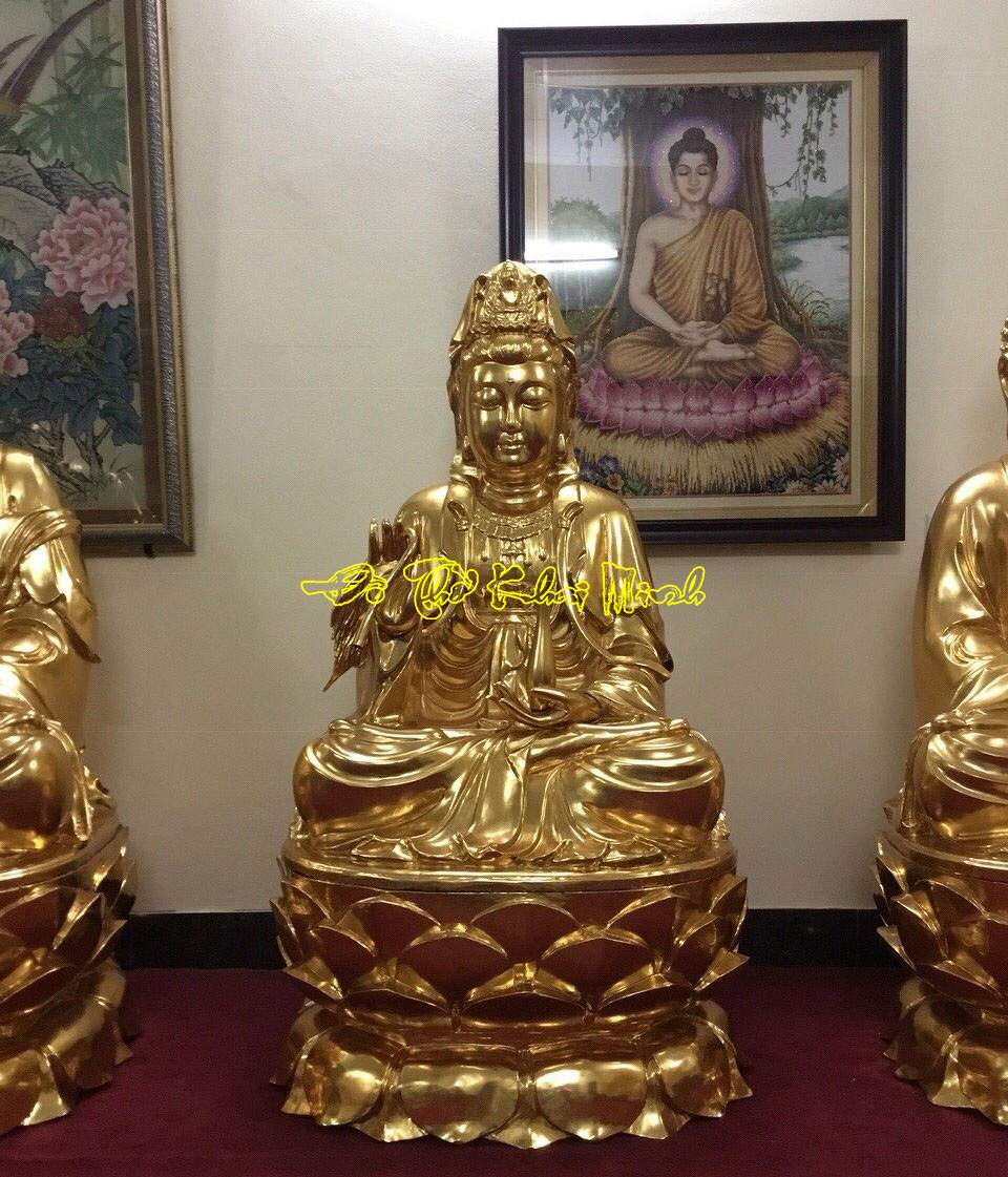 Tượng Tam Thánh Phật thếp vàng