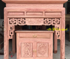 Mẫu bàn tủ thờ chung cư gỗ Hương