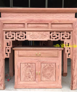 Mẫu bàn tủ thờ chung cư gỗ Hương