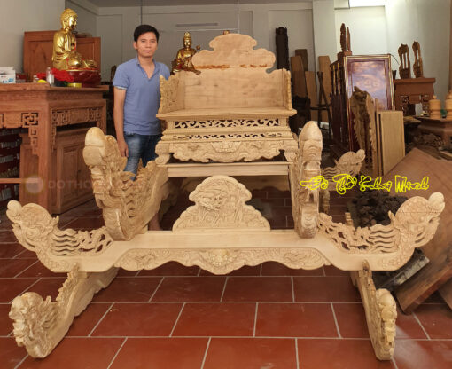 Kiệu bát cống hoàn thiện mộc của Đồ thờ Khai Minh