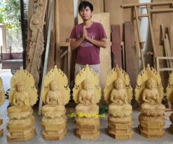 Tượng Phật Dược Sư đẹp bằng gỗ Mít