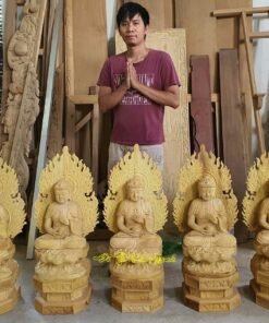 Tượng Phật Dược Sư đẹp bằng gỗ Mít