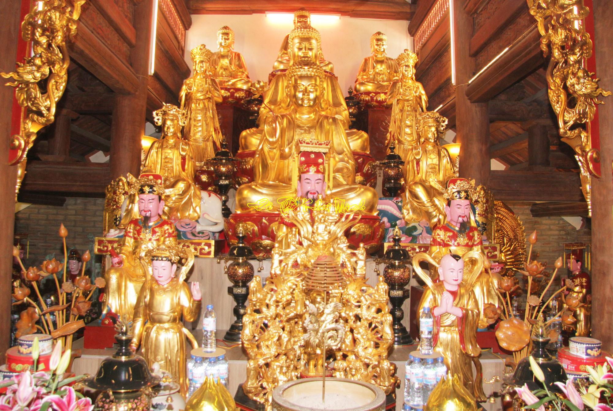 Sơ đồ bố trí tượng Phật trong Chùa