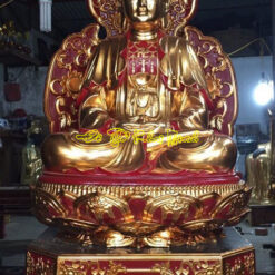 Tượng Tam Thế Phật sơn son thếp vàng